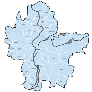 Le périmètre d'intervention de la Direction de l'eau du Grand Lyon